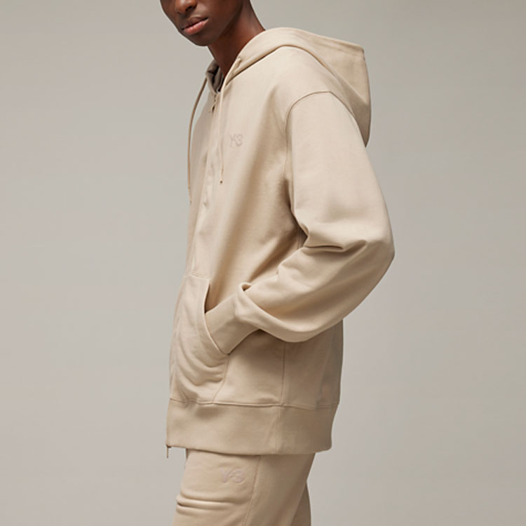 Purchase Y-3 オーバーサイズ ジッパー フーディー 長袖 ベージュ IV5618