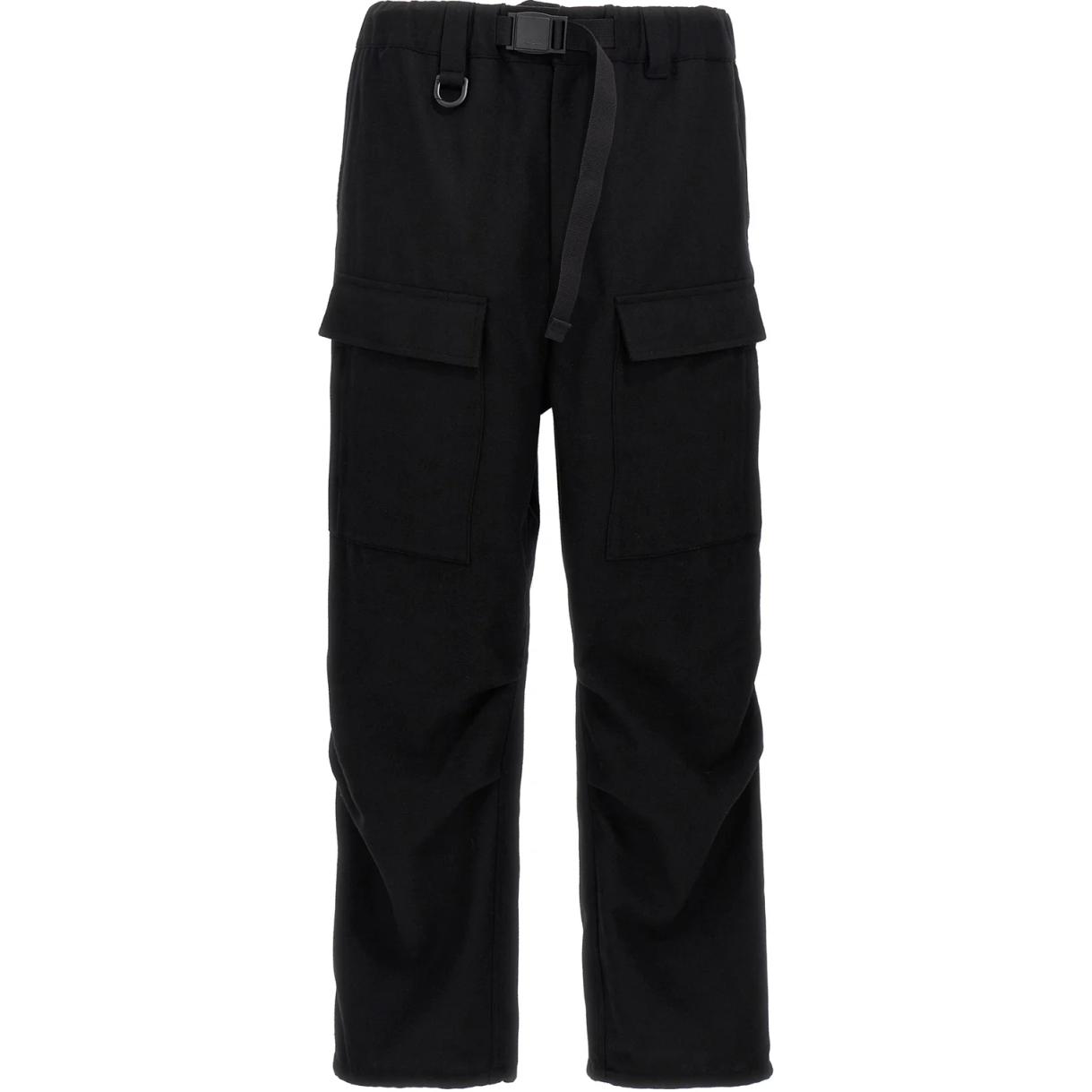 Y-3  Solid Color Elastic Waist Cargo Pants Black IZ1879