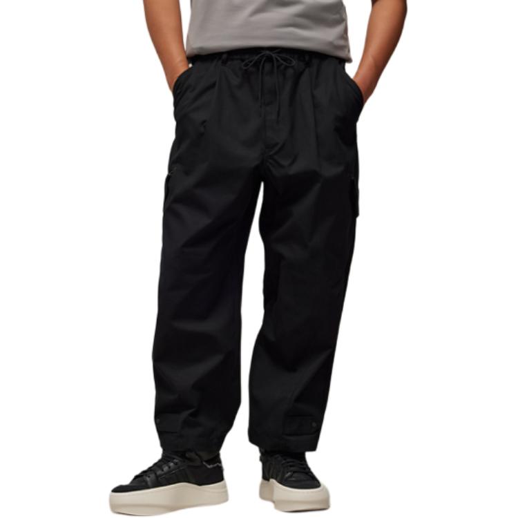 Lookbook Y-3 纯色松紧腰宽松裤 黑色 IN4345