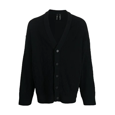 Y-3 Solid V-Neck Button-Up Long Sleeve Sweater H63088