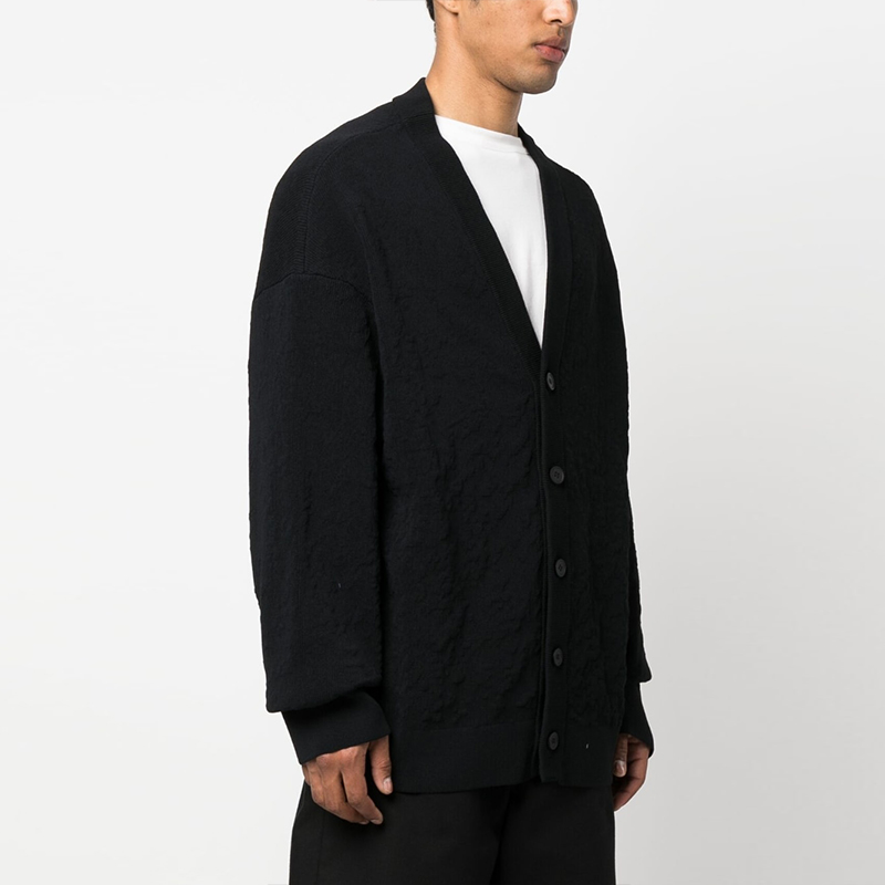 Shop Y-3 Baju Sejuk Lengan Panjang V-Leher Butang Up Solid H63088