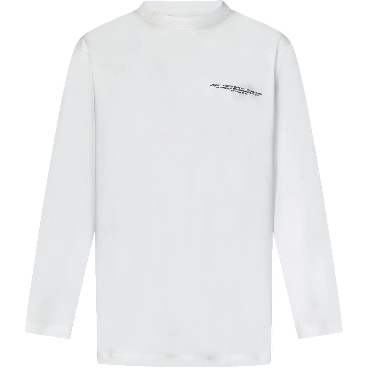 Y-3  White Long Sleeve T-Shirt with Logo Print Design. JE9279