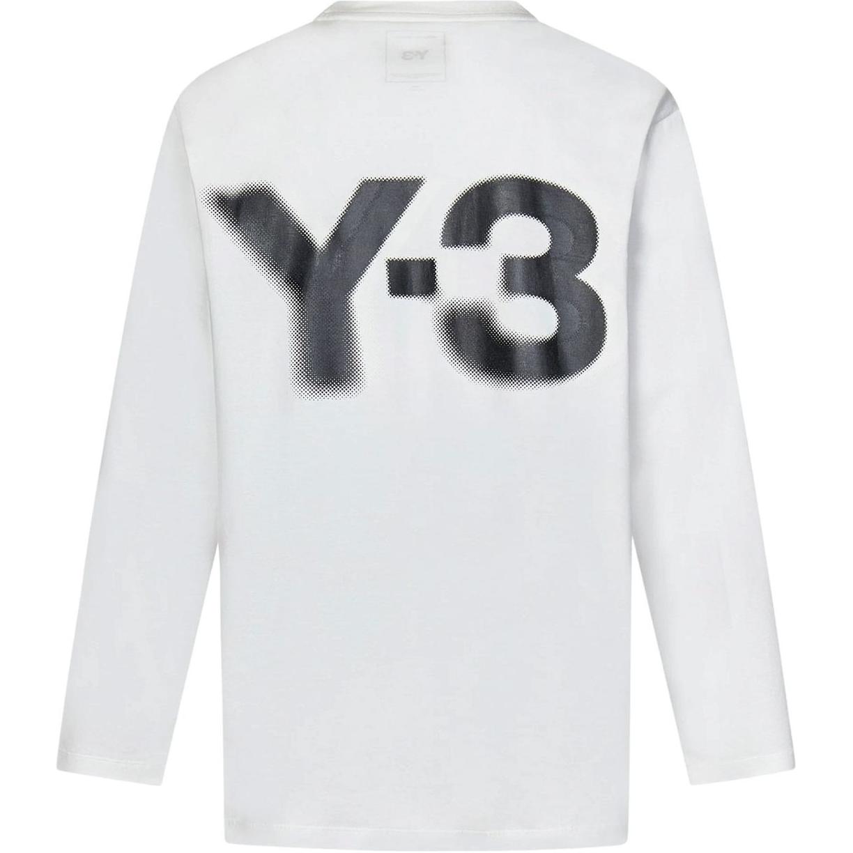 Lookbook Y-3 白色长袖T恤带标志印花设计 JE9279