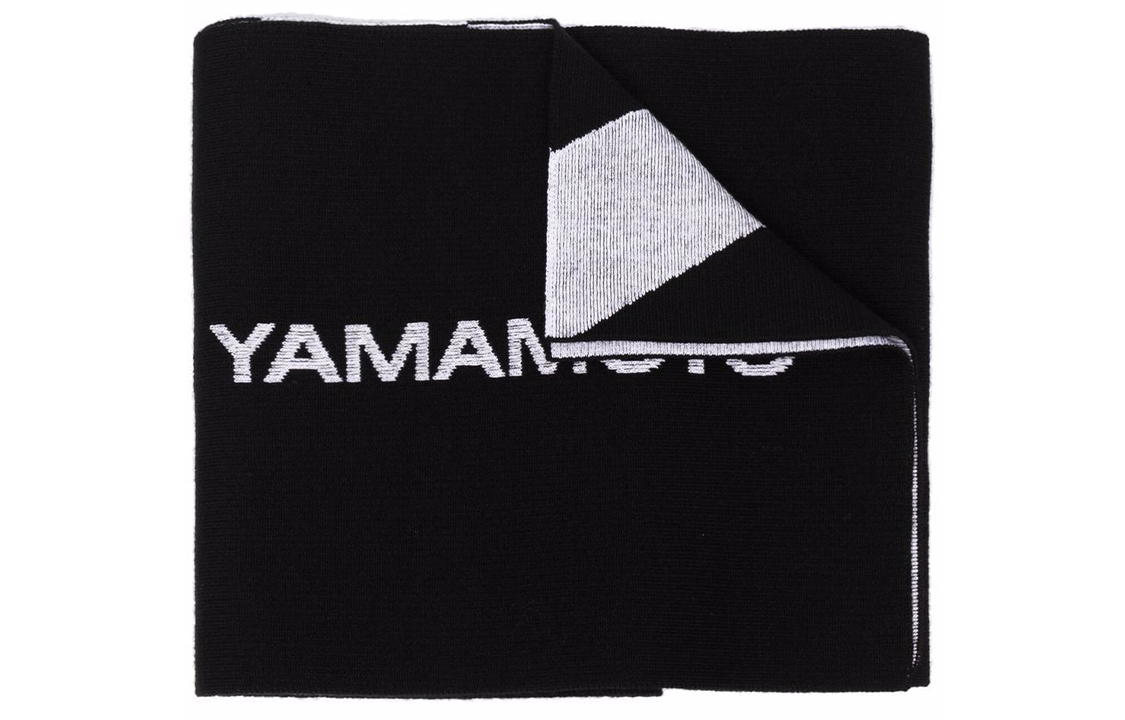 Y-3 Alphabet Embroidered Scarf Unisex Couples Black HA6527BLACK