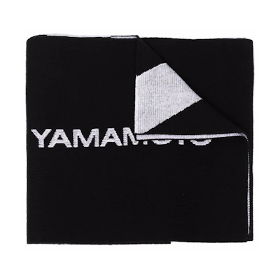 Y-3 Alphabet Embroidered Scarf Unisex Couples Black HA6527BLACK