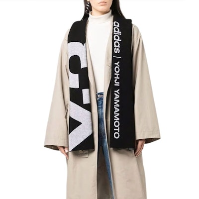 Y-3 Alphabet Embroidered Scarf Unisex Couples Black HA6527BLACK Shop Y-3 Alphabet Embroidered Scarf Unisex Couples Black HA6527BLACK