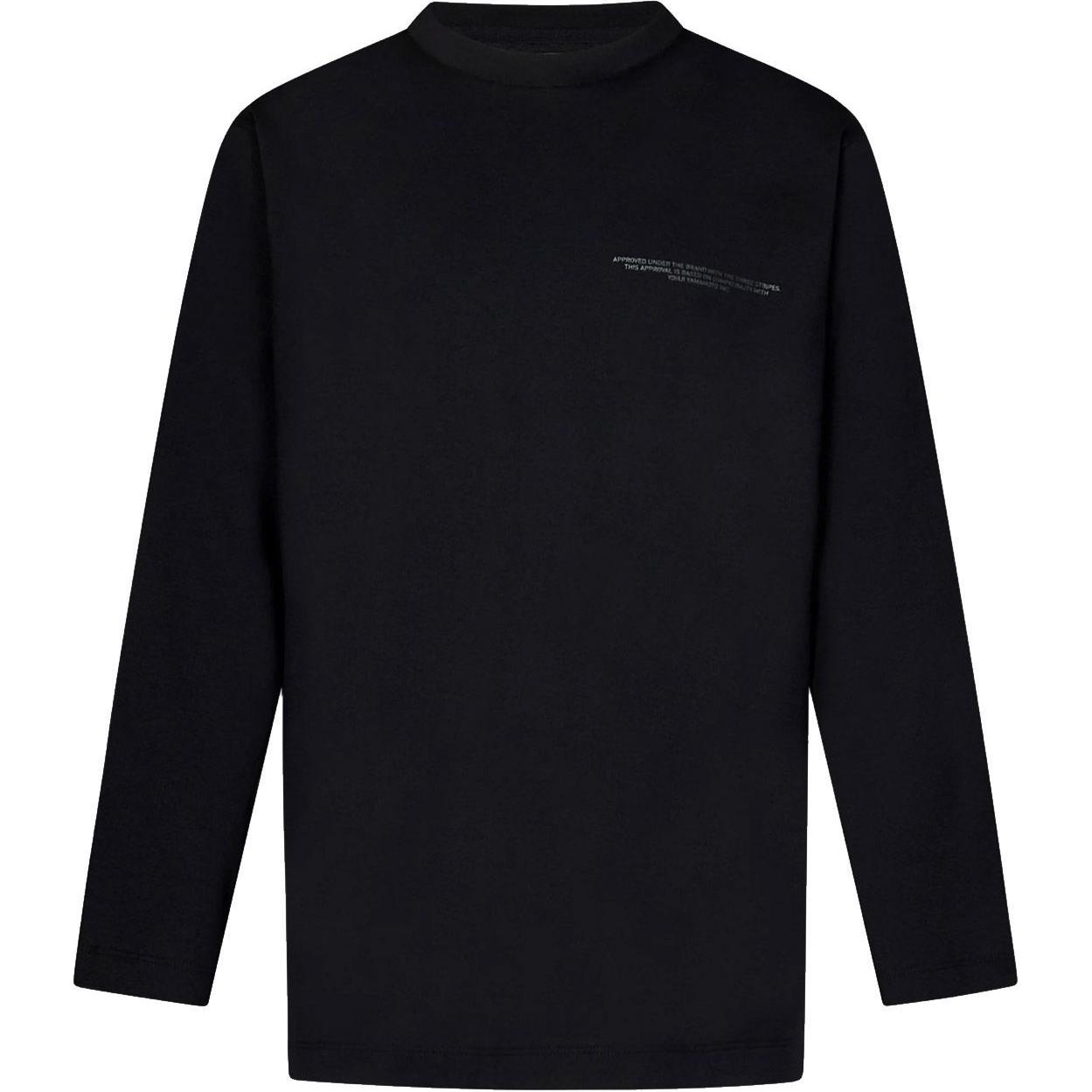 Y-3 Alphanumeric Print Crewneck Long Sleeve T-Shirt Unisex Black. JE9280