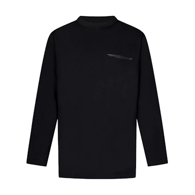 Y-3 Alphanumeric Print Crewneck Long Sleeve T-Shirt Unisex Black. JE9280