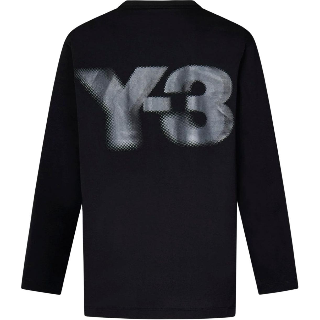 Lookbook Y-3 字母印花長袖圓領T恤 男女款 黑色 JE9280