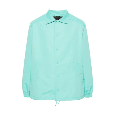 Y-3 Appliqué Collar Single-Breasted Mint Green Long Sleeve Jacket for Men IV5654