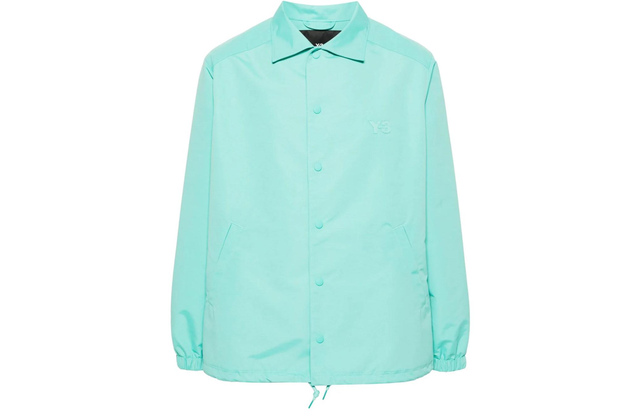 Order Y-3 아플리케 카라 민트그린 남성용 긴팔 싱글 브레스티드 재킷 IV5654