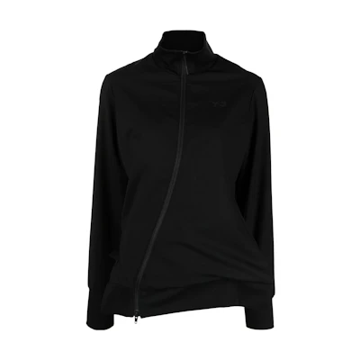 Y-3 Asymmetric High Neck Black Long Sleeve Sweatshirt . HN4321BLACK