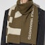 Shop Y-3 Big Logo Wool Scarf Green Unisex Warm Accessory HR7115