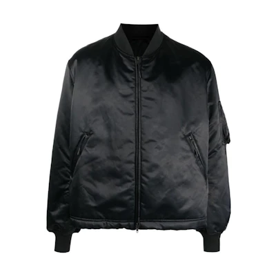 Y-3 Black Bomber Jacket Casual Zip-Up Long Sleeve Baseball Collar Jacket HP1344BLACK