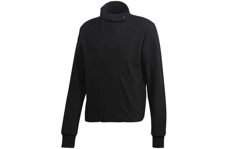 Y-3 Black Button-Up Stand Collar Jacket with Side Zipper GK4372