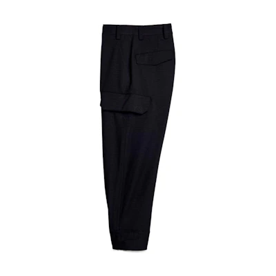 Y-3 Black Cargo Pants with Drawstring and Flap Pockets - Fall Collection HG8665