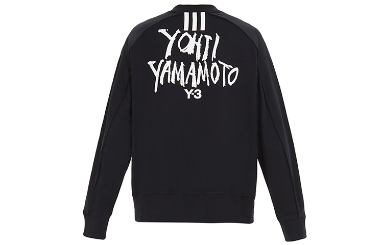 Y-3 Black Casual Crewneck with Large Signature Logo on Back DY7157