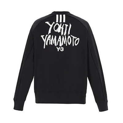 Y-3 Black Casual Crewneck with Large Signature Logo on Back DY7157