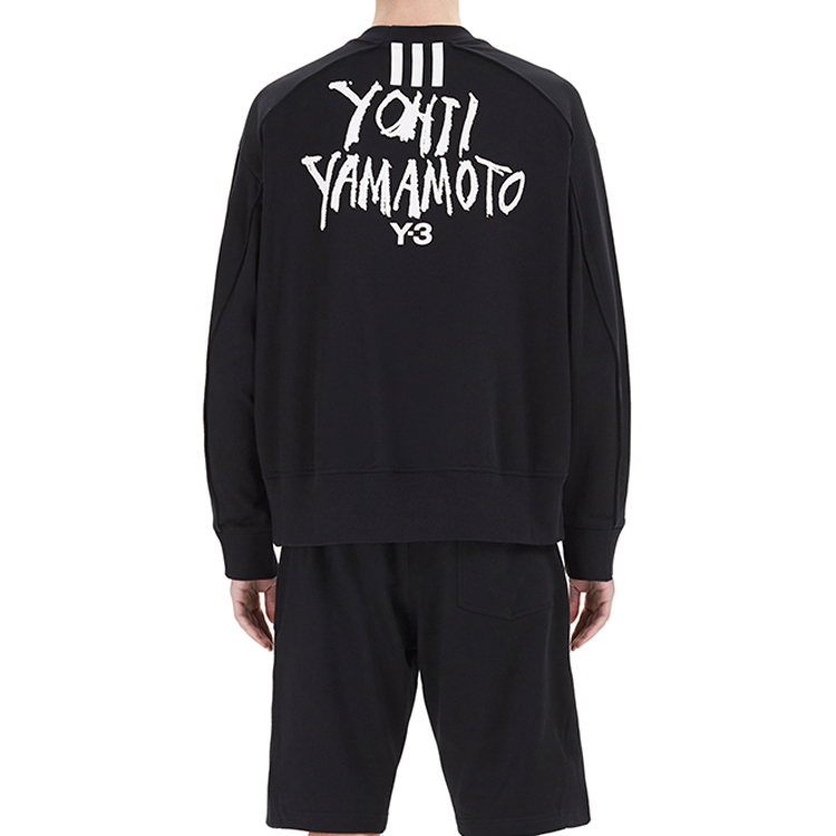 Y-3 Black Casual Crewneck with Large Signature Logo on Back DY7157 圖 5