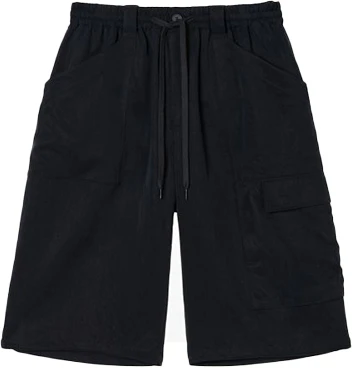y-3-black-casual-solid-color-shorts-with-side-pockets-h63079
