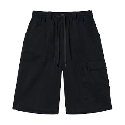 Y-3 Black Casual Solid Color Shorts with Side Pockets H63079