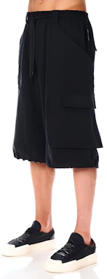 Y-3 Black Casual Solid Color Shorts with Side Pockets H63079 Details for Y-3 Black Casual Solid Color Shorts with Side Pockets H63079