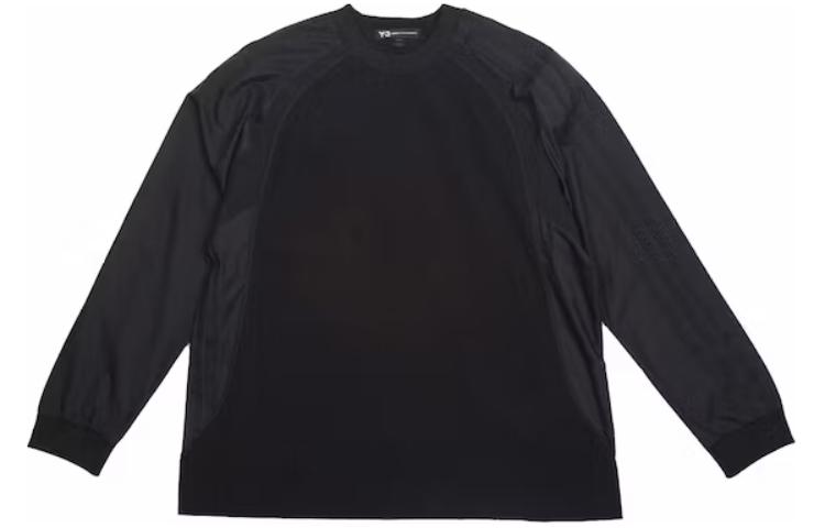 Y-3 Black Crewneck Oversized Long-Sleeve Sweatshirt Mens DY7211