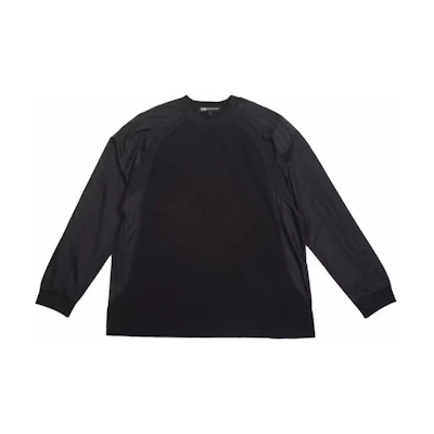 Y-3 Black Crewneck Oversized Long-Sleeve Sweatshirt Mens DY7211