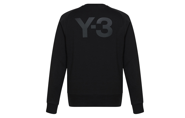 Y-3 Black Crewneck Sweatshirt with Large Back Logo - Cotton Casual Pullover S13583