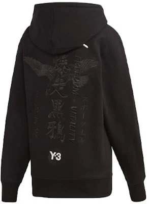 Y-3 Black Crow Graphic Hoodie with Logo Design GD5030 Order Y-3 Black Crow Graphic Hoodie with Logo Design GD5030