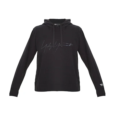 Y-3 Black Drawstring Hooded Long Sleeve Sweatshirt FP8691