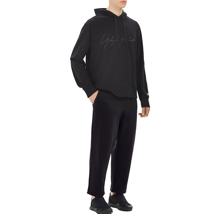 Shop Y-3 Hitam Baju Lengan Panjang Hoodie dengan Tali Serut. FP8691