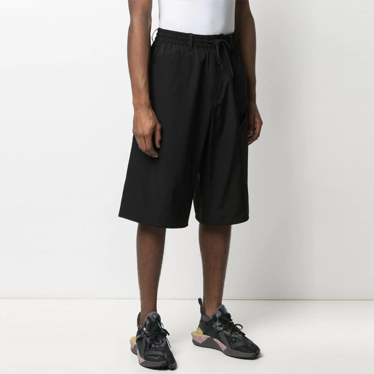 Shop Y-3 Black Elastic Waist Bermuda Shorts GV4228