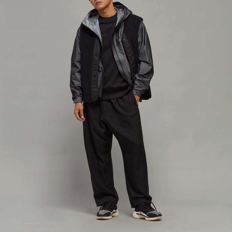 Cheap Y-3 黑色拉鍊連帽外套 男女休閒風格 IA2982