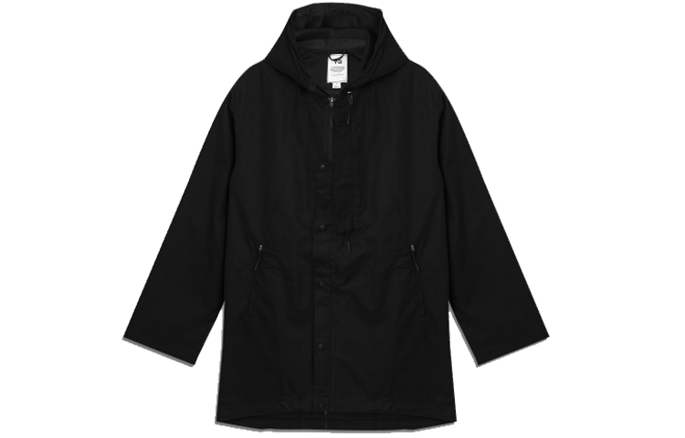 Order Y-3 Jaket Parka Nylon Hitam Berhoodie FN3410