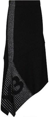 Y-3 Black Irregular Reflective Knit Midi Skirt with Logo Design GT5282 Order Y-3 Black Irregular Reflective Knit Midi Skirt with Logo Design GT5282