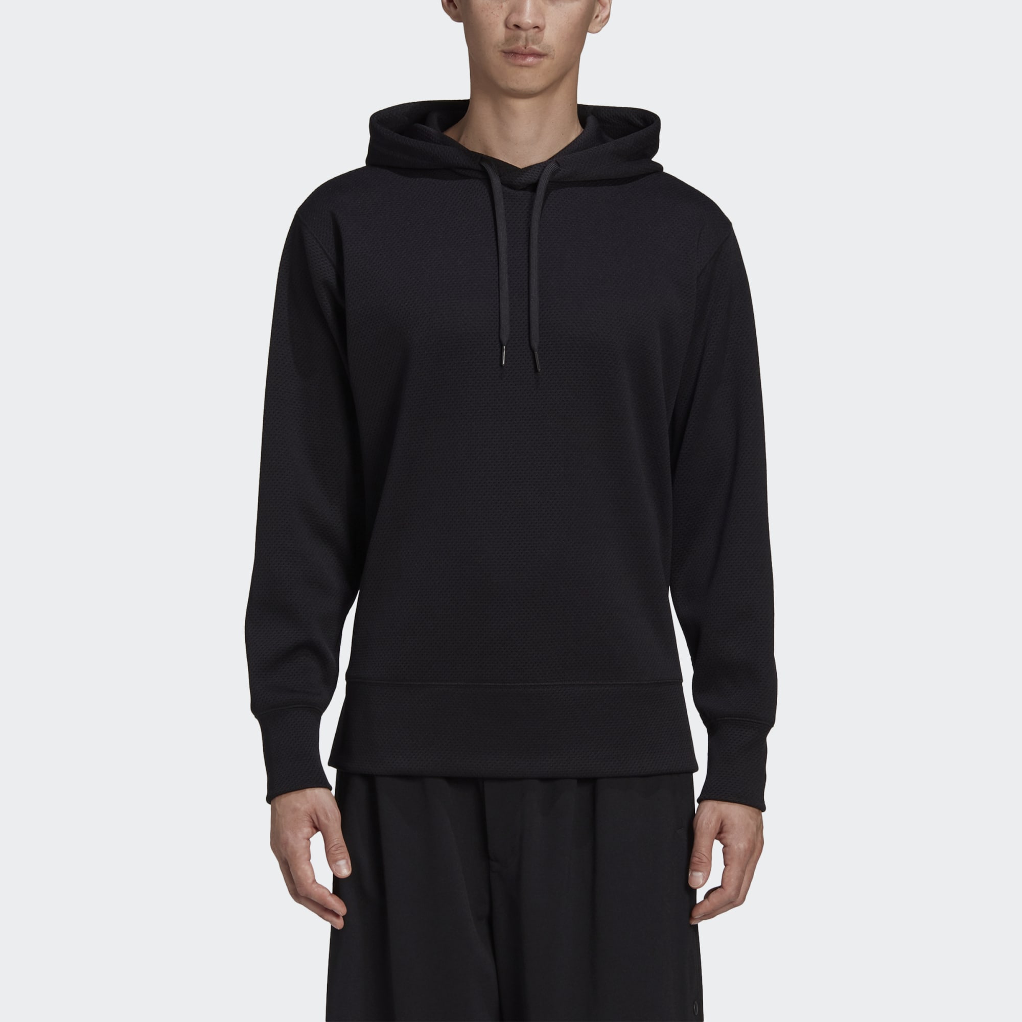Shop Y-3 Black Knitted Mesh Pullover Sweatshirt GK4347