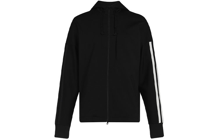 Y-3 Black Logo Sweatshirt Jacket - Casual Sportswear CY6954