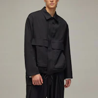 Details for Y-3 Black Loose Fit Long Sleeve Coach Jacket with Large Pocket for Men. JN4907