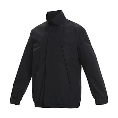 Y-3 Black Loose Fit Zip-Up Jacket with Stand Collar Casual Design GK4561