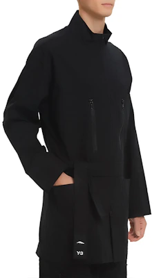 Chaqueta Negra Y-3 de Largo Medio con Cuello Alto y Cinturón Casual. GK4795 Sizing Chaqueta Negra Y-3 de Largo Medio con Cuello Alto y Cinturón Casual. GK4795