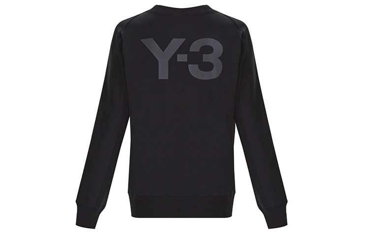 Y-3 Black Oversized Logo Sweatshirt Unisex Casual Wear FJ0350
