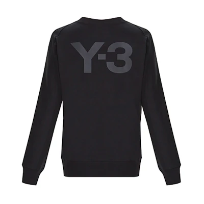 Y-3 Black Oversized Logo Sweatshirt Unisex Casual Wear FJ0350