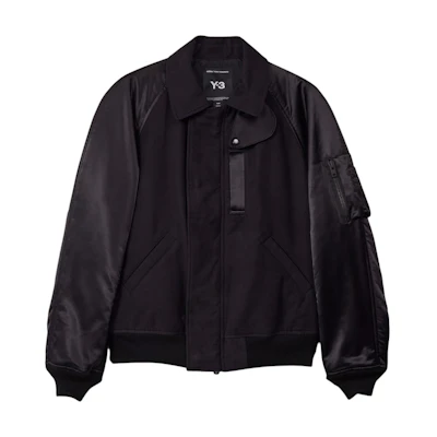 Y-3 Black Raglan Long Sleeve Zip Jacket Unisex Casual Outerwear IW7464