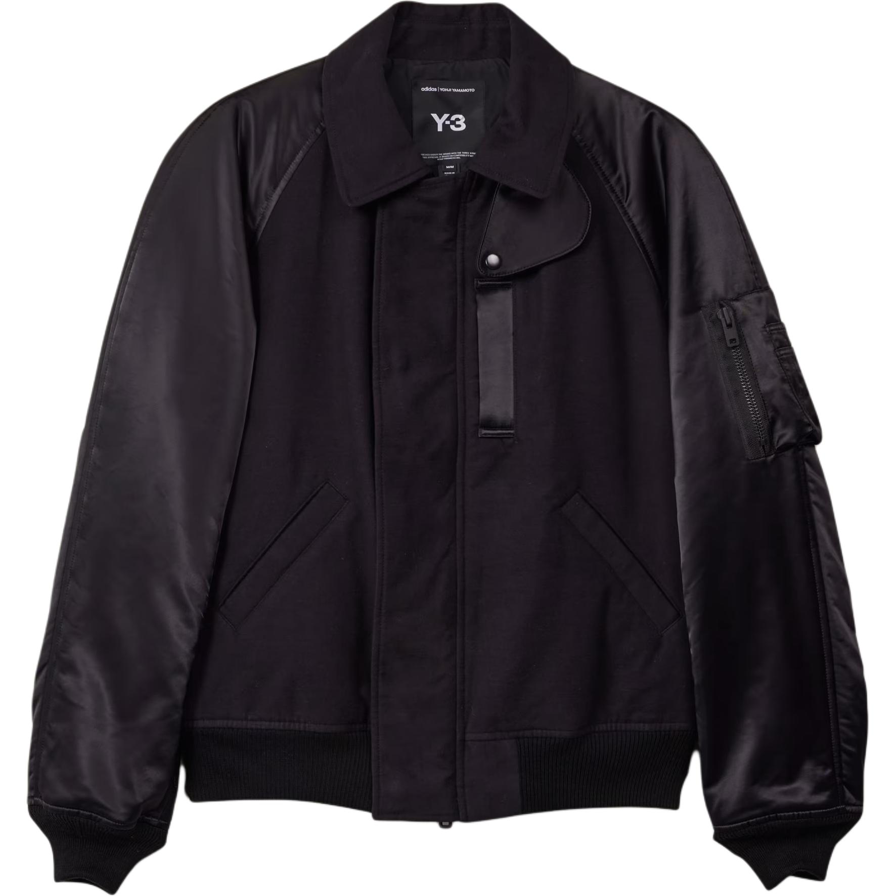 Order Y-3 Black Raglan Long Sleeve Zip Jacket Unisex Casual Outerwear IW7464