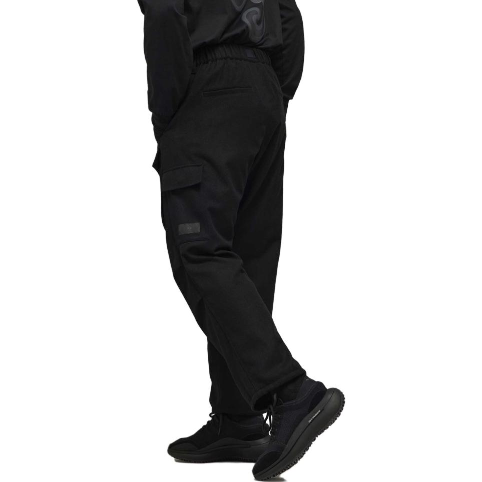 Lookbook Y-3 黑色寬鬆中腰透氣工裝褲 IP5564