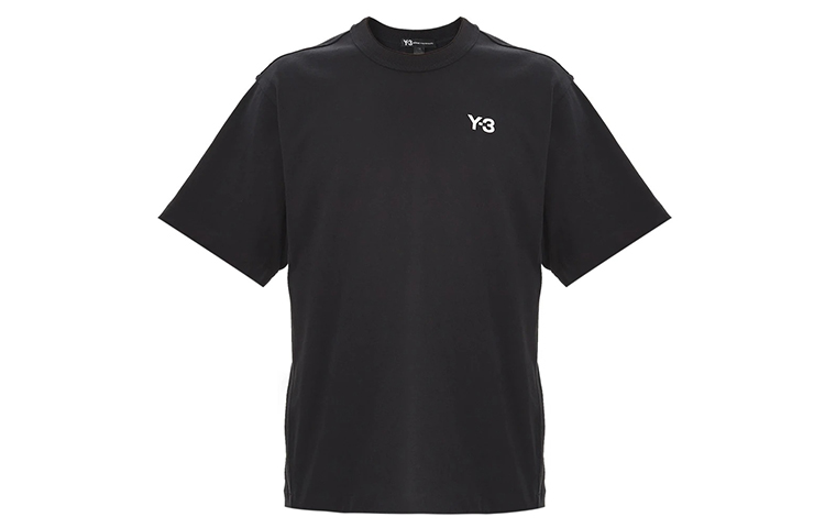 Y-3 Black Short Sleeve T-Shirt with Logo FP8696