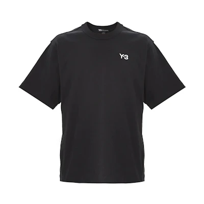 Y-3 Black Short Sleeve T-Shirt with Logo FP8696