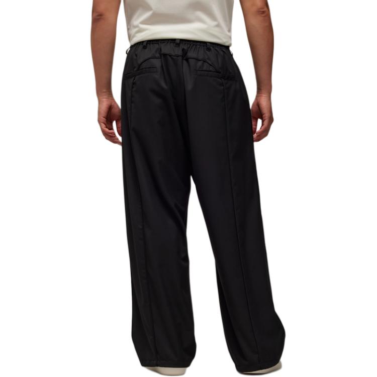 Lookbook Y-3 Black Solid Color Elastic Waist Straight-Leg Pocket Casual Pants Men. IN8753