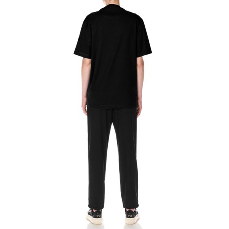 Purchase Y-3 Black Solid Color Loose Fit Unisex Crewneck Short Sleeve T-Shirt. H44798